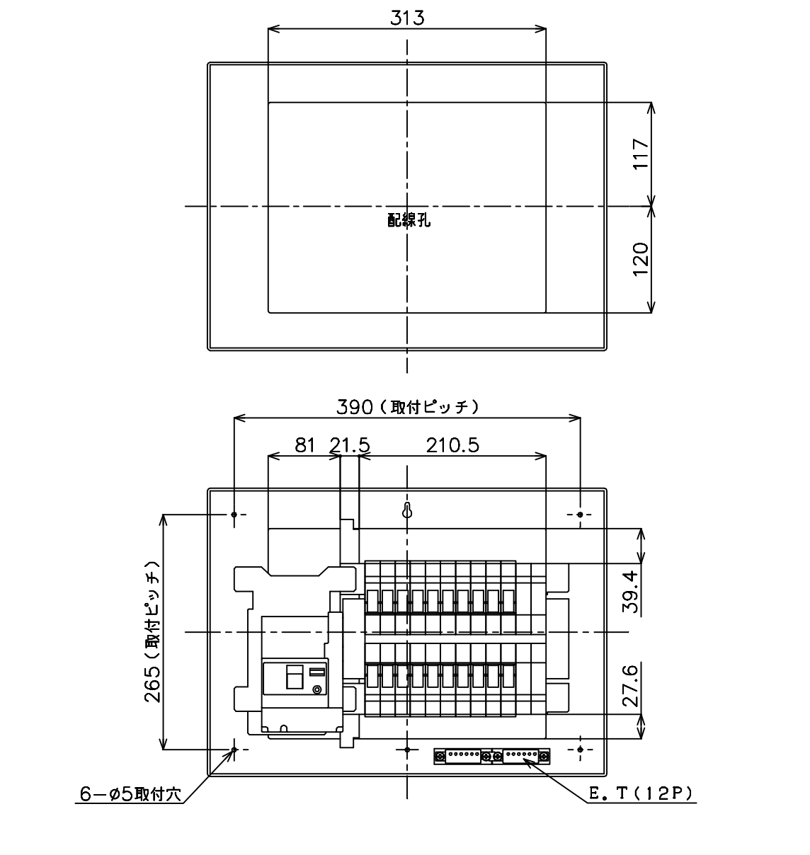 パナソニック スッキリパネル21 標準タイプ リミッタースペースなし 75A14 BQW87142 - 1