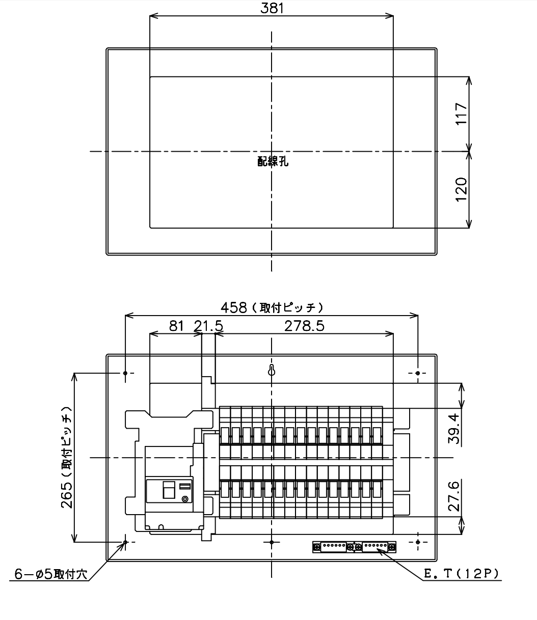 パナソニック コスモパネルコンパクト21 標準タイプ リミッタースペース付 40A8 BQR3484 - 1