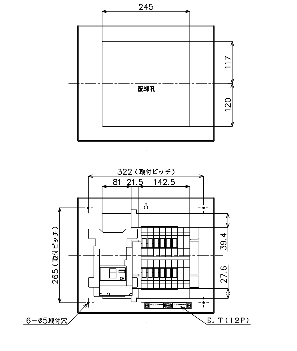 パナソニック BQW35122 住宅分電盤 標準タイプ リミッタースペース付 12 50A - 1