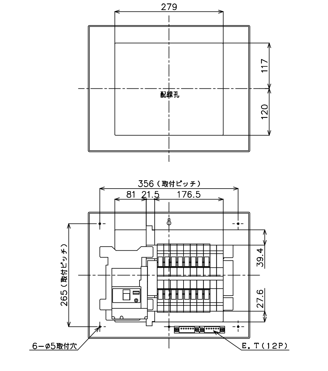 パナソニック BQWB34102 リミッタースペース付 スッキリパネルコンパクト21ヨコ1列露出形10＋2 40A - 3
